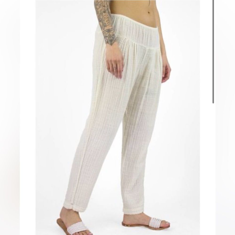 Xirena Presley Double Gauze Pant Pebble Pants Elastic Waistband White Women’s SM